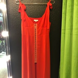 Emory Park Red Sheer Hook & Eye Dress